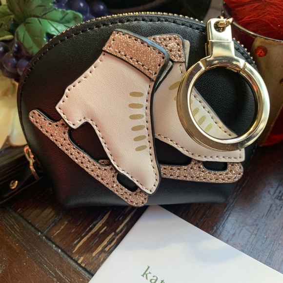 LIMITED EDITION🔥Authentic Kate Spade leather iceskater coin/Keychain zip wallet - Picture 6 of 8